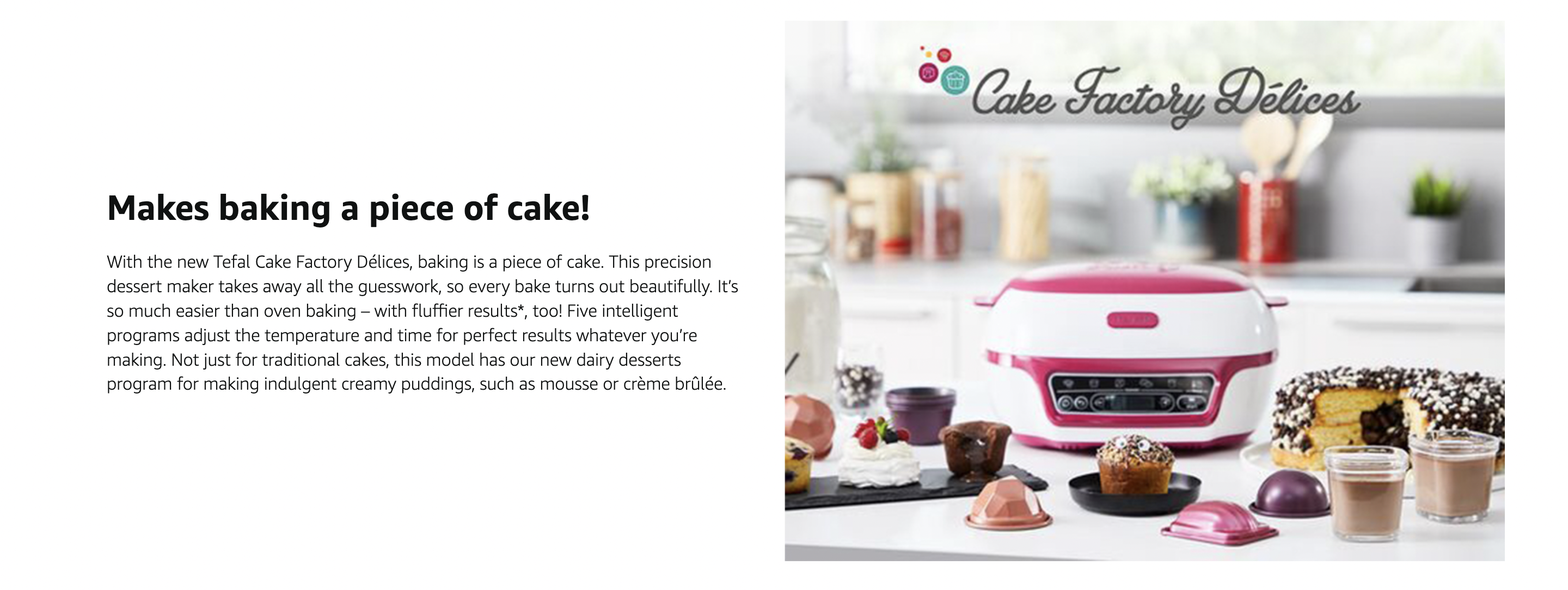 Tefal KD8018 Cake Factory - 3 in 1 cakemaker - Pink / White New
