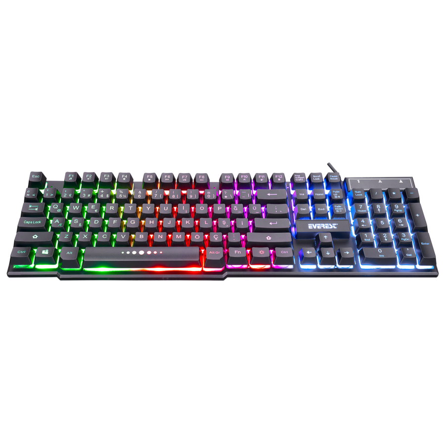 Everest KB-X88 BLAST Black USB Rainbow Backlit Q Gaming Keyboard