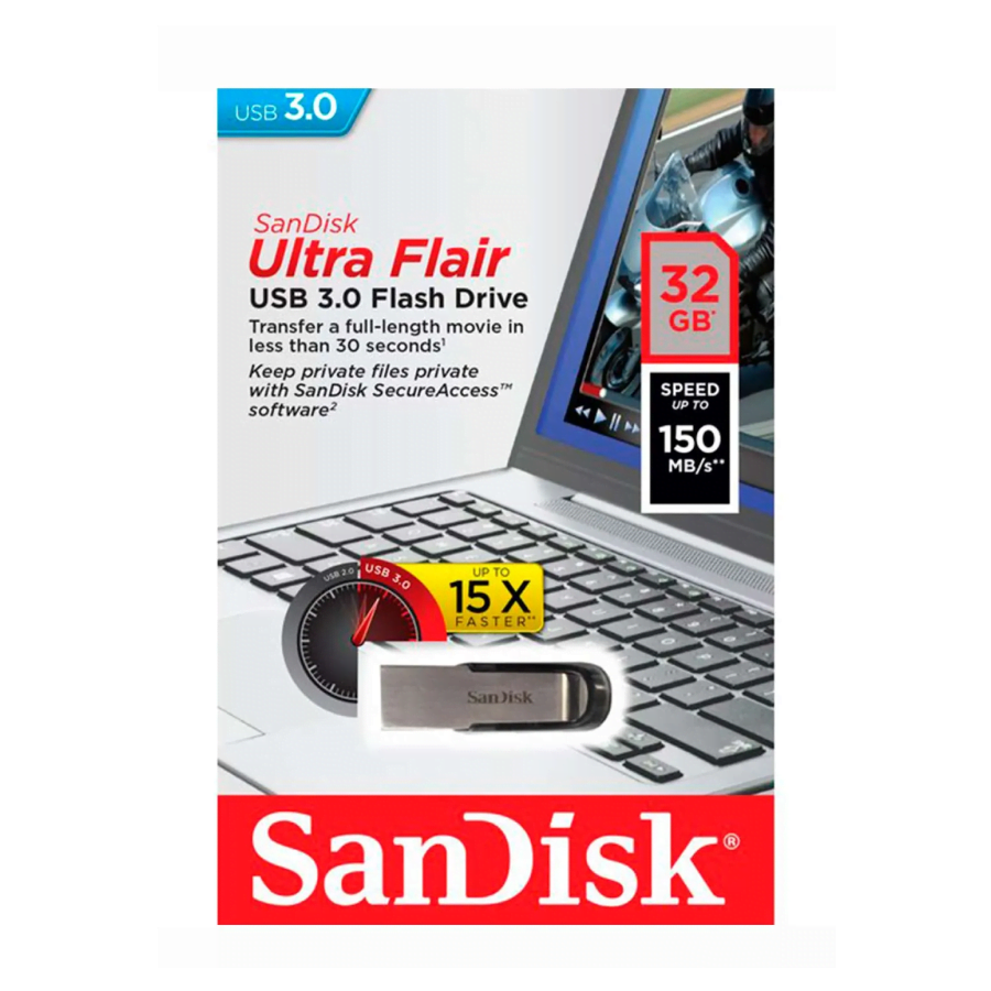 SanDisk Ultra Flair USB 3.0 Flash Bellek 32GB