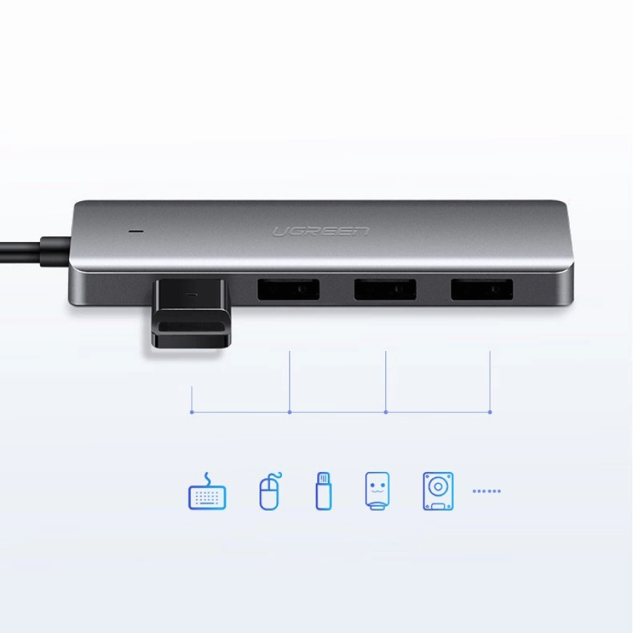 Ugreen CM219-70336B  USB Type C HUB - 4x USB 3.2 Gen 1 with USB-C Power Port 