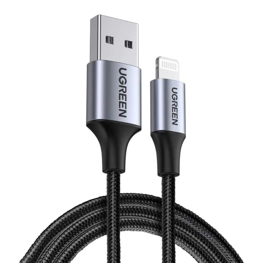 Ugreen USB-A - Lightning Hızlı Şarj 2M Kablosu - Siyah (60158) 