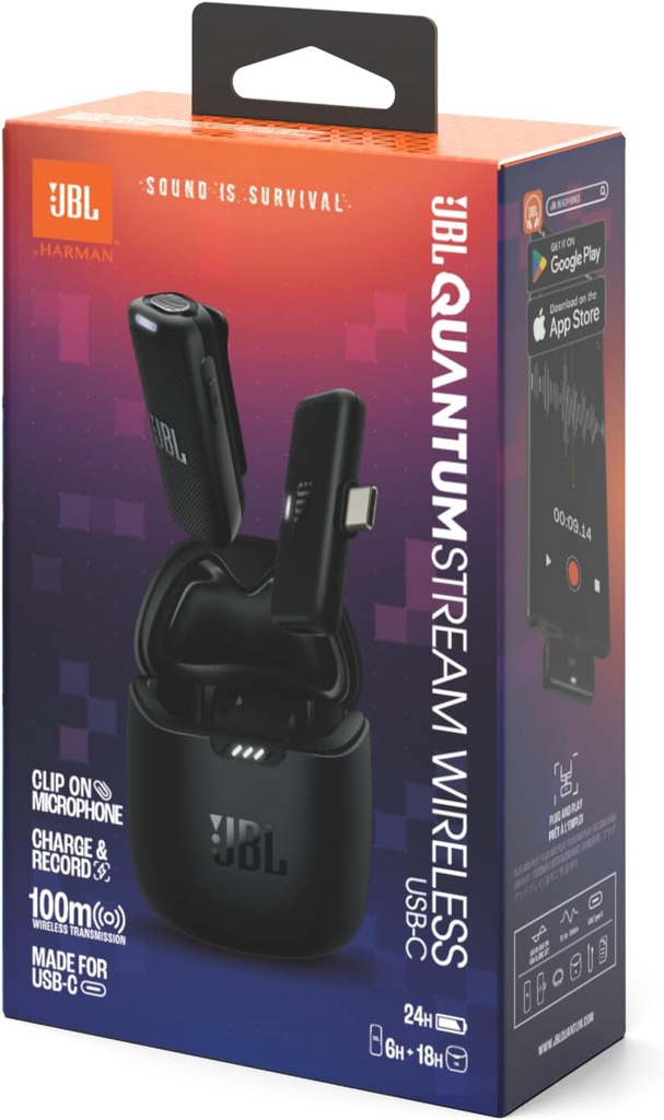 JBL Quantum Stream Wireless Lightning Yaka Mikrofonu Siyah