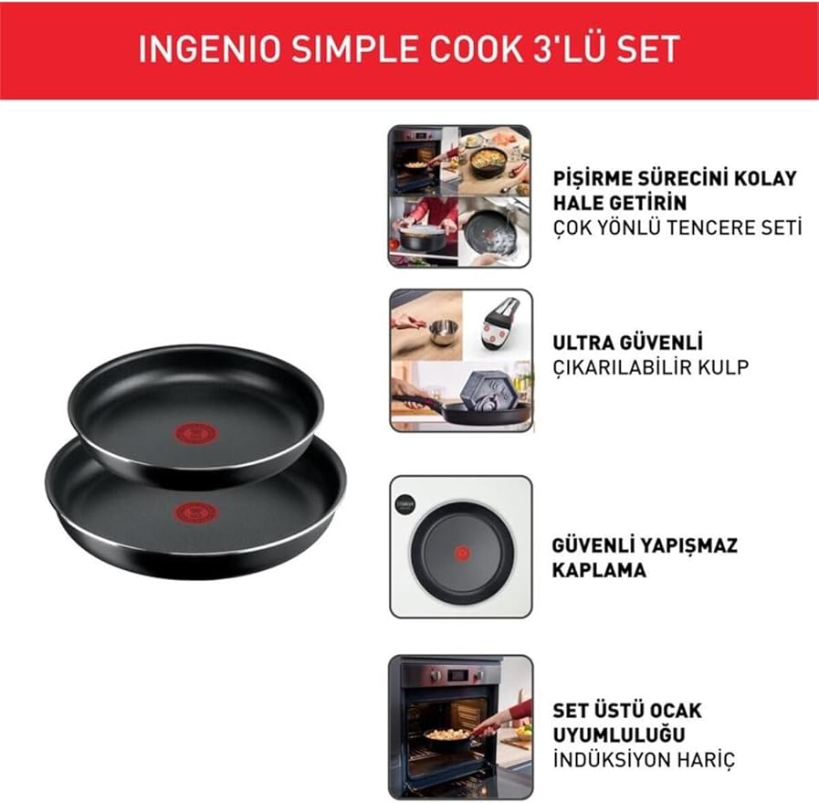 Tefal Titanyum Ingenio Simple Cook 1X Küçük Set - 3 Parça - 2100134663
