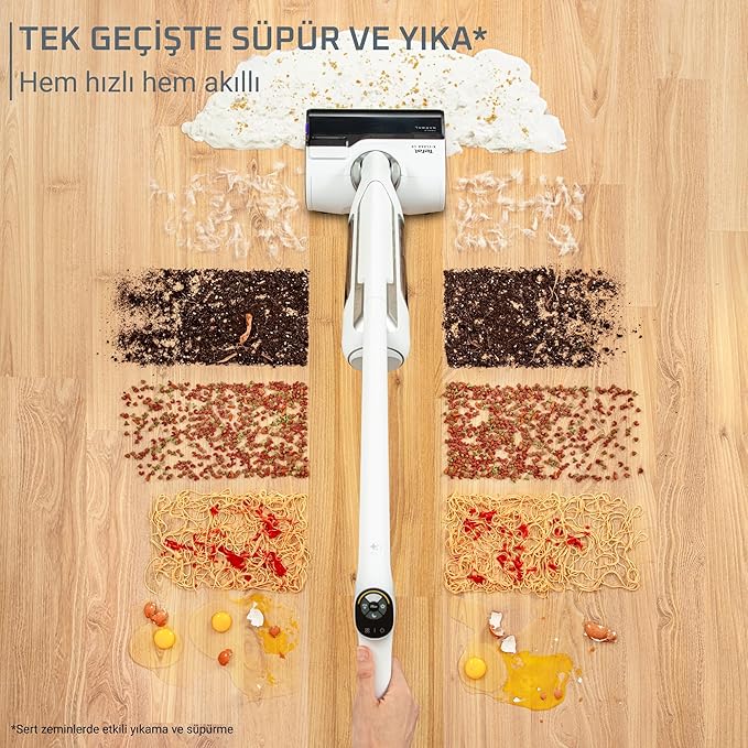 Tefal X-Clean 10 Islak Sert Zemin Temizleyici Kablosuz Dikey Süpürge-Kendini Temizler &amp; Kurutur - 2211401372