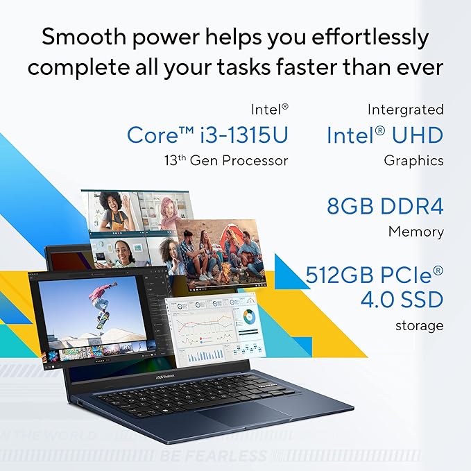 Asus Vivobook 14&quot; X1404VA Laptop i3-1315U 8GB RAM 512GB SSD UHD Graphics FHD