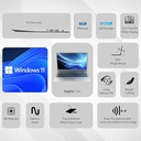 Acer Aspire 3 15.6&quot; Full HD IPS Display 8GB Ram 512GB SSD AMD Ryzen 3 7330U Laptop-Silver