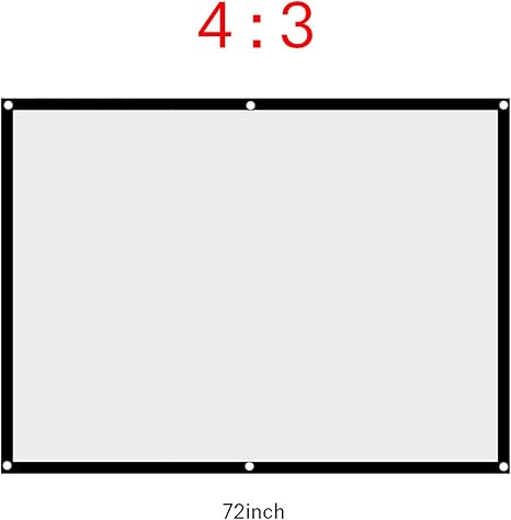 Chestnuter 72" Portable Foldable White Projector Curtain Projection Screen 