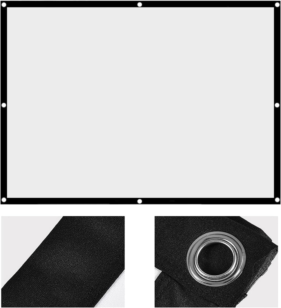 Chestnuter 100" Portable Foldable White Projector Curtain Projection Screen