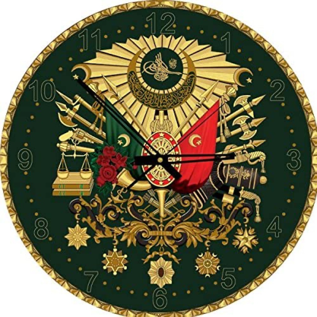 283836 Heidi4138 The Ottoman Amblem Art Puzzle Clock with Golden 1.00 Glitter