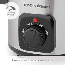 Morphy Richards Brushed Stainless Steel 1.5L Ceramic Slow Cooker MOR-460300