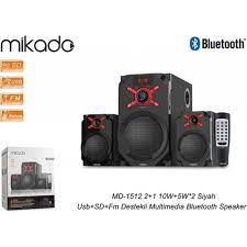 Mikado Md-1512 2 + 1 10W + 5W * 2 Black Usb + Sd + Fm Supported Multimedia Bluetooth Speaker