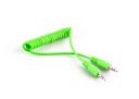 S-link SL-SP4 1m Stereo M/M Spiral Audio Cable - green