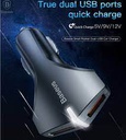 Baseus QC3.0 Quick Charge Small Rocket Dual USB Car Charger with LED Indicator for iPhone Samsung Universal Phone &amp; Tablet