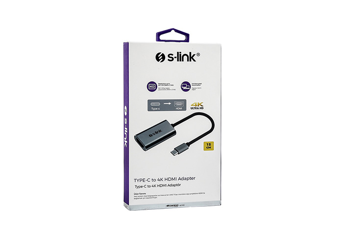 S-link Swapp SW-U512 Gray Metal Type-C to 4K HDMI Adapter