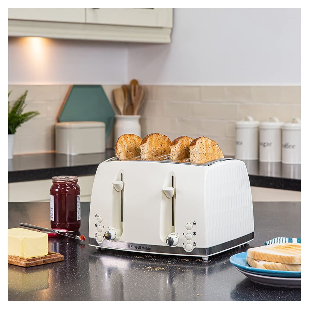 RUSSELL HOBBS Toaster | 4 Slice | Honeycomb | Black