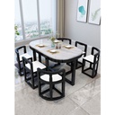 Telescopic dining table CZ100-3 Rubber wood + Sintered Stone board