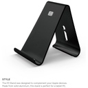 Elago P3 Stand [Black] - [Premium Aluminum] [Angled for Extended Use][Cable Management] - for iPad Tablet PC