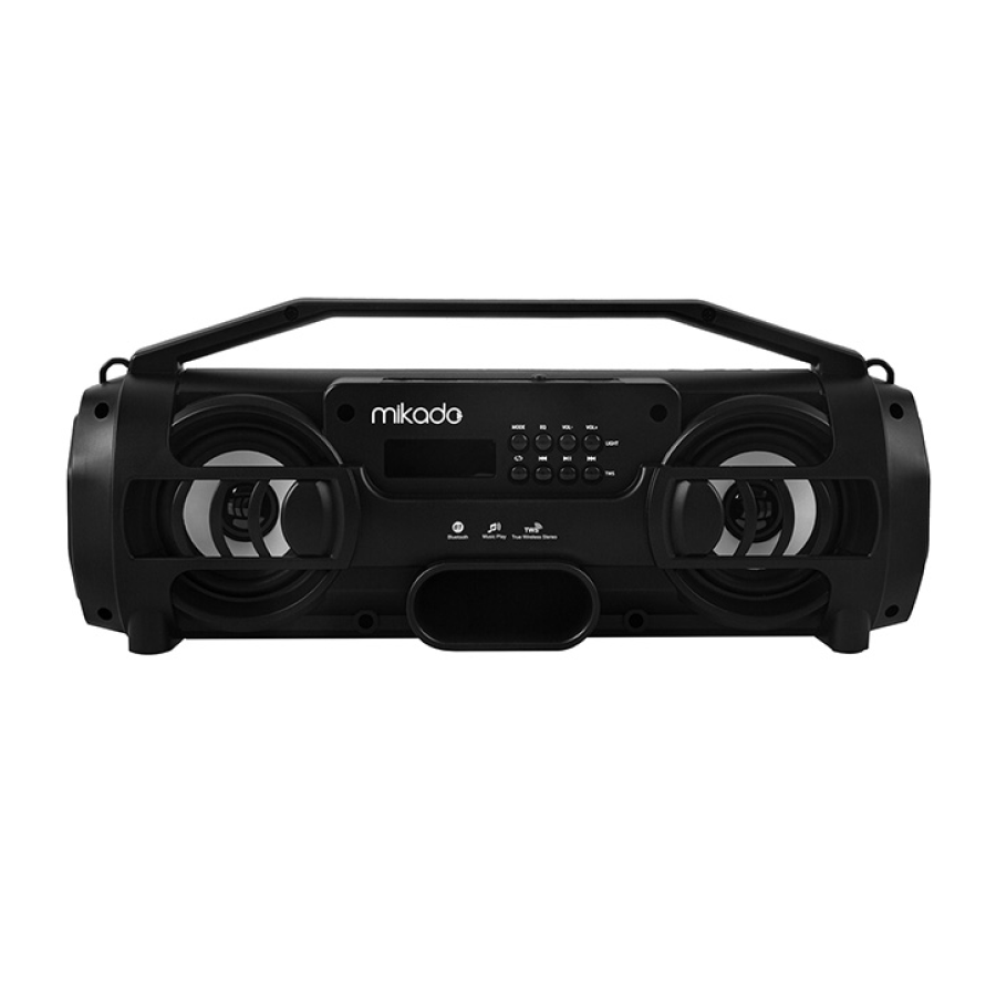Mikado MD-BT38 Freestyle Siyah Işık BT / TF / USB / AUX / TWS Kablosuz MP3 Çalar Hoparlör
