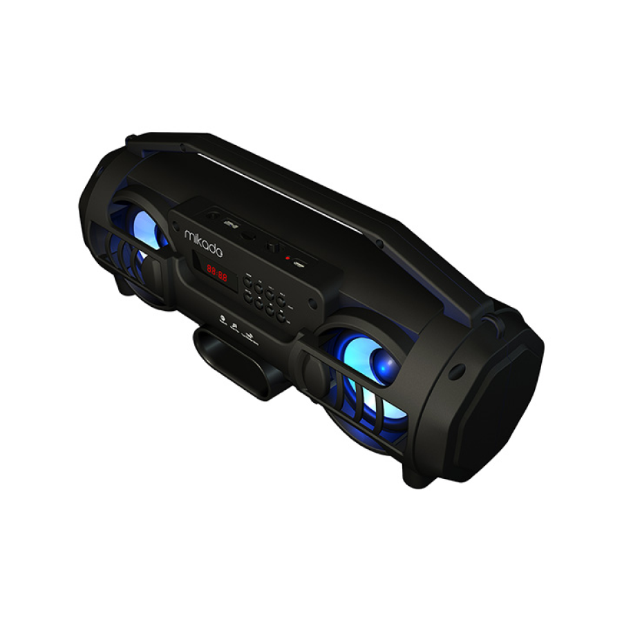 Mikado MD-BT38 Freestyle Siyah Işık BT / TF / USB / AUX / TWS Kablosuz MP3 Çalar Hoparlör