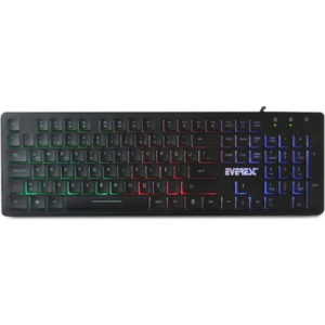 Everest KB-120 Sleek Illuminated Gaming Keyboard Q Turkish USB Wired Black Rainbow LED Lighting