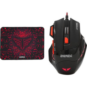 Everest SGM-X7 USB Black Gaming Mouse Pad and Gaming Mouse