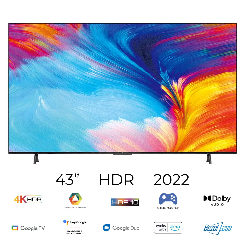 TCL 43P635 4K Ultra HD 43&quot; Google Smart LED TV with Satellite Receiver