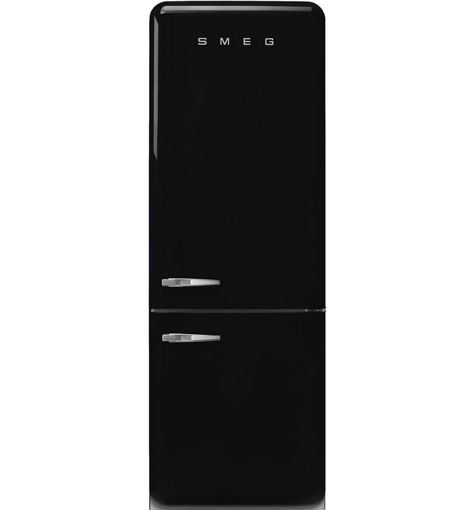 Smeg FAB38RBL5 Buzdolabı - Bottom Mount Black, 50's Style Aesthetic