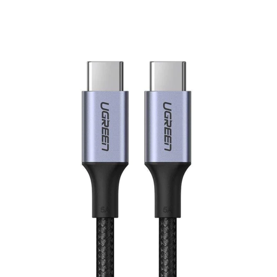 Ugreen US316 USB-C &amp; USB-C Kablosu PD Hızlı Şarj 1m 100W Kablo - Siyah 70427B