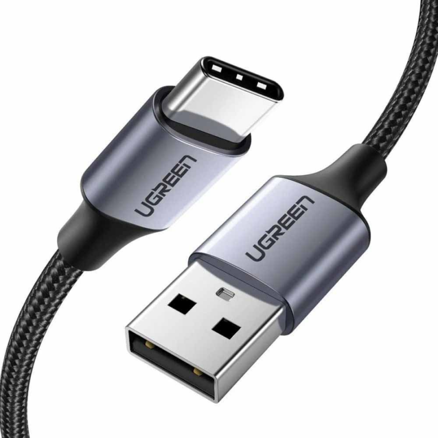 Ugreen  60126 USB-A 2.0 to USB-C Cable Nickel Plating Aluminium Braid 1m - Black