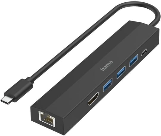 Hama USB Hub 6 bağlantı noktası (3 x USB-A, USB-C, HDMI, LAN/Ethernet) - HM.200144