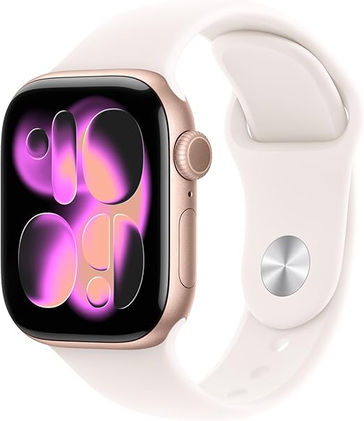 Watch Series 11 GPS 46mm Rose Gold Aluminium Light Blush Sport Band S/M MEV64