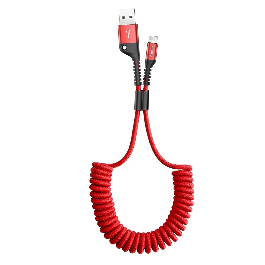 Baseus Fish Eye Spring Lightning Cable 1m Red