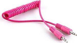 S-link SL-SP3 1m Stereo M/M Spiral Audio Cable - Red