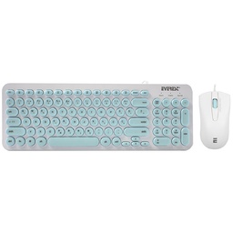 Everest KM-01K Turquoise Usb Round Keypad 3D Mouse Combo LC Layout Keyboard + Mouse Set