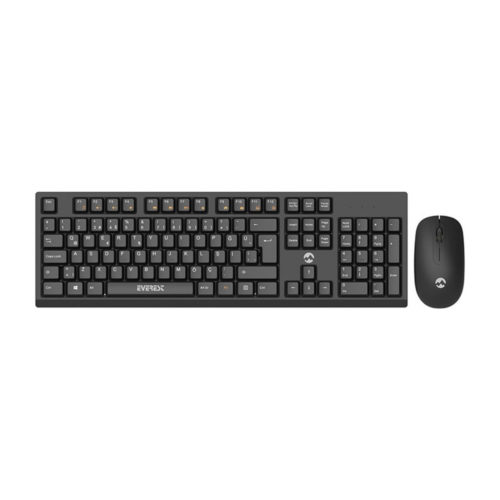 Everest KM-2510 Black Wireless Q Multimedia Keyboard + Mouse Set