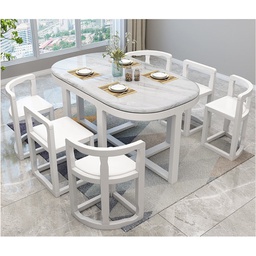 [STOK0106] Telescopic dining table CZ100-2 Rubber wood + Sintered Stone board