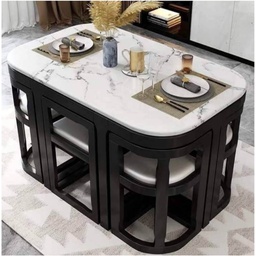 [STOK0107] Telescopic dining table CZ100-3 Rubber wood + Sintered Stone board