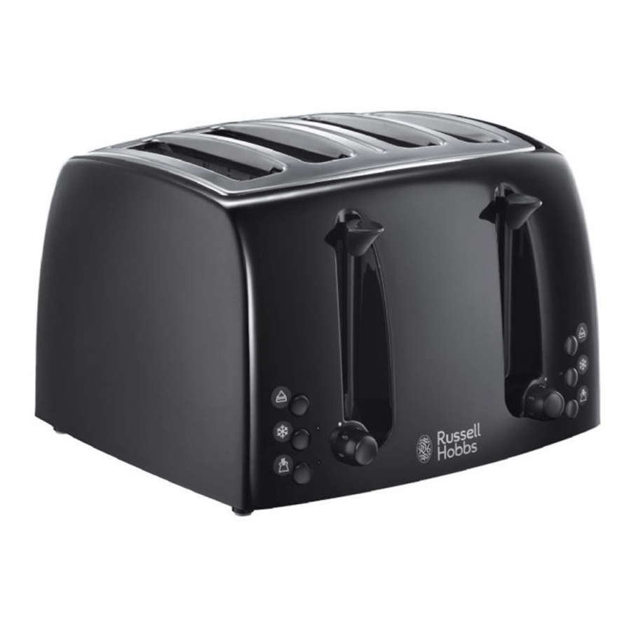 Russell Hobbs Honeycomb 4 Slice Black Plastic Toaster - 26071