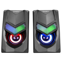 [SEG443] Snopy SN-X25 2.0 Multimedia RGB Light 3W * 2 Black USB Speaker