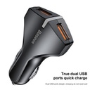 Baseus QC3.0 Hızlı Şarj Küçük Roket Çift USB Araç Şarj Cihazı, iPhone Samsung Evrensel Telefon ve Tablet için LED Göstergeli