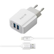[SEG601] S-link Swapp SW-C625 2 Usb + iPhone Lightning 5V 2.1A Wired Home Charger Adapter