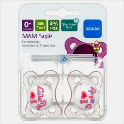 [URUN00052] MAM STYLE SOOTHERS 0+MONTHS SR3402