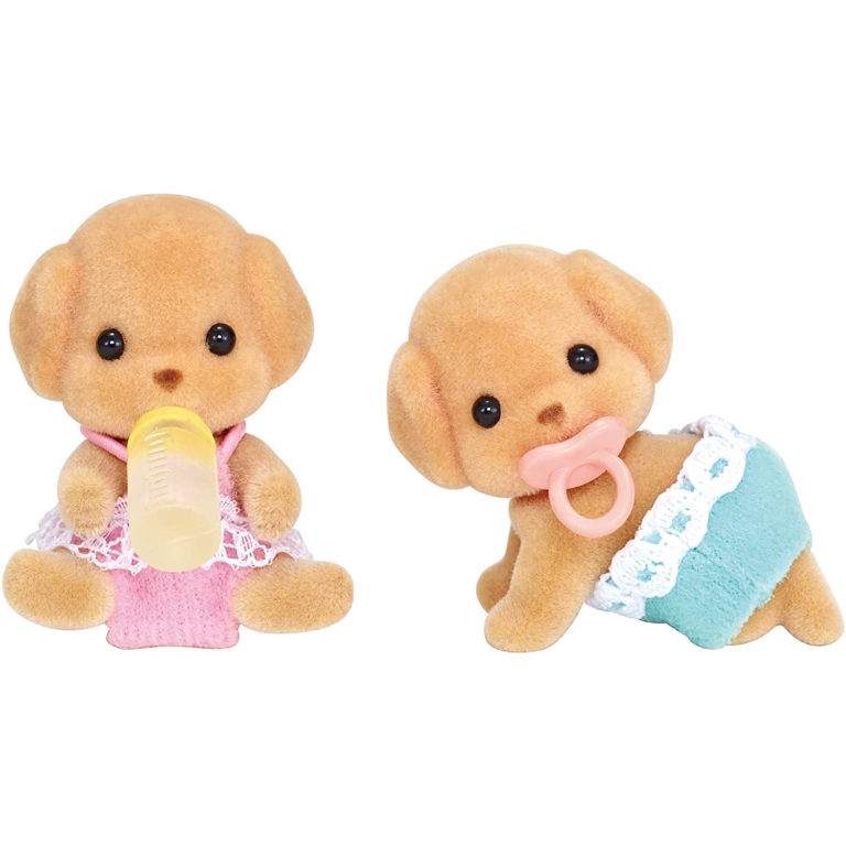 Sylvanian families Twins Dog Poodle Figure Multicolor